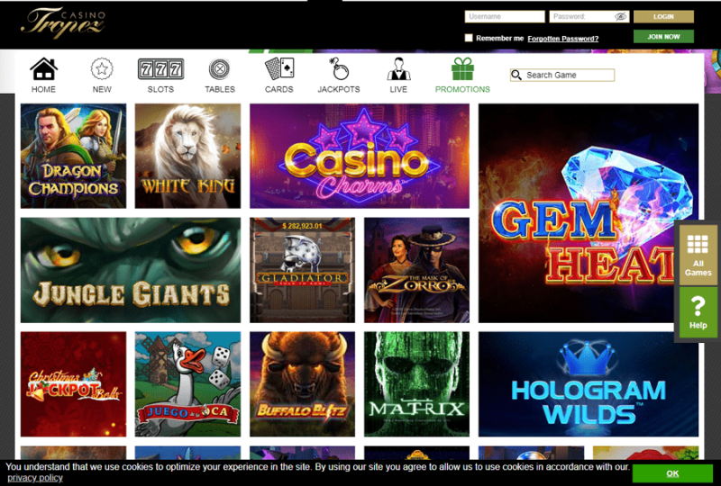 Casino Tropez screenshot Canada