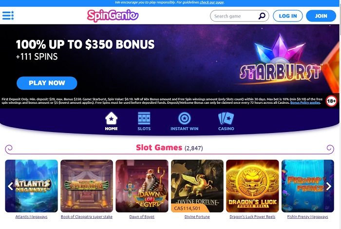 spin genie casino review canada