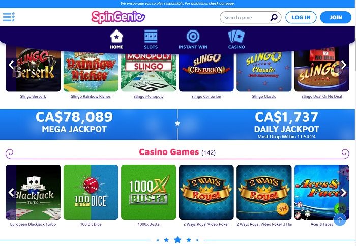 spin genie online slots Canada