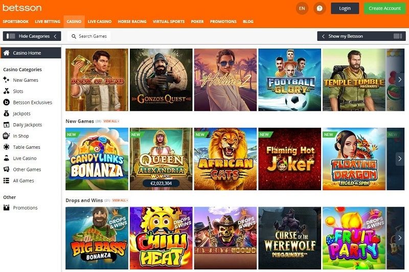Betsson Casino online slots and review CA