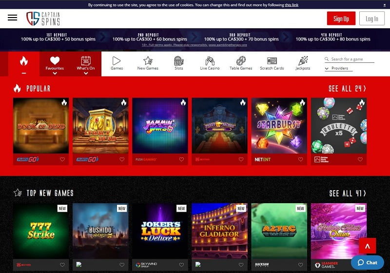 Captain Spins Casino Review Canada