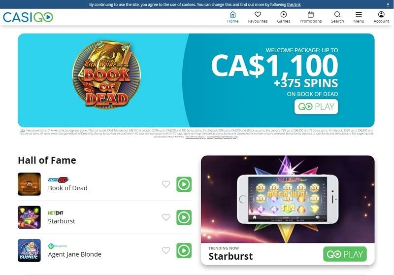 casigo online casino homepage