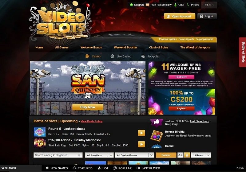 videoslots casino review Canada
