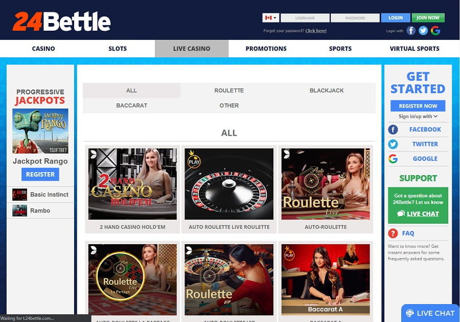 24Bettle Casino online Canada