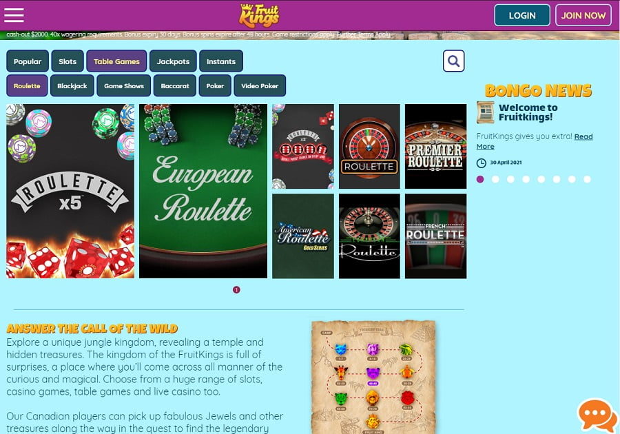 Fruit Kings Casino Homepage online casino Canada