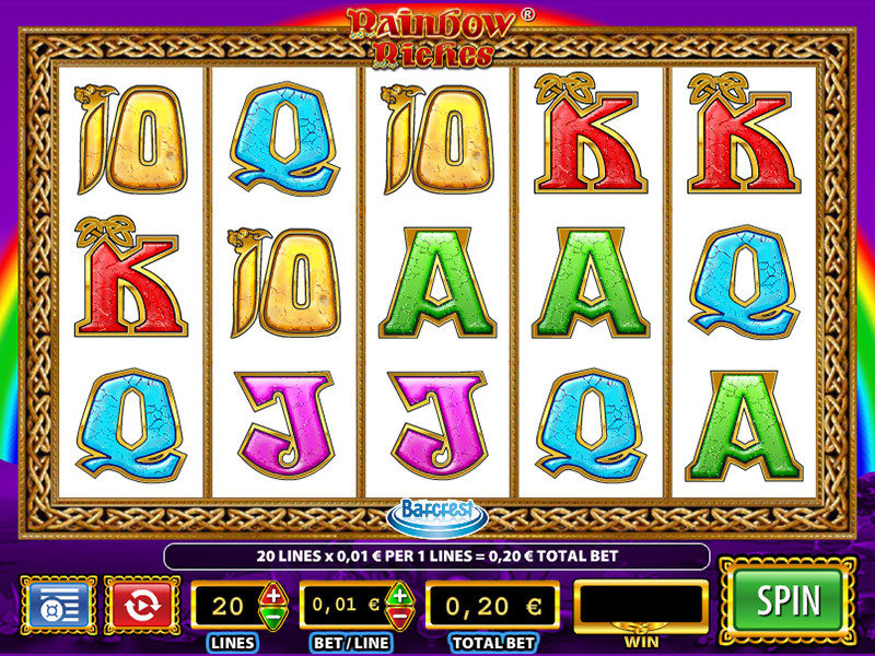 Rainbow riches slot reels view