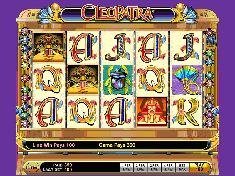 Cleopatra slot reels view