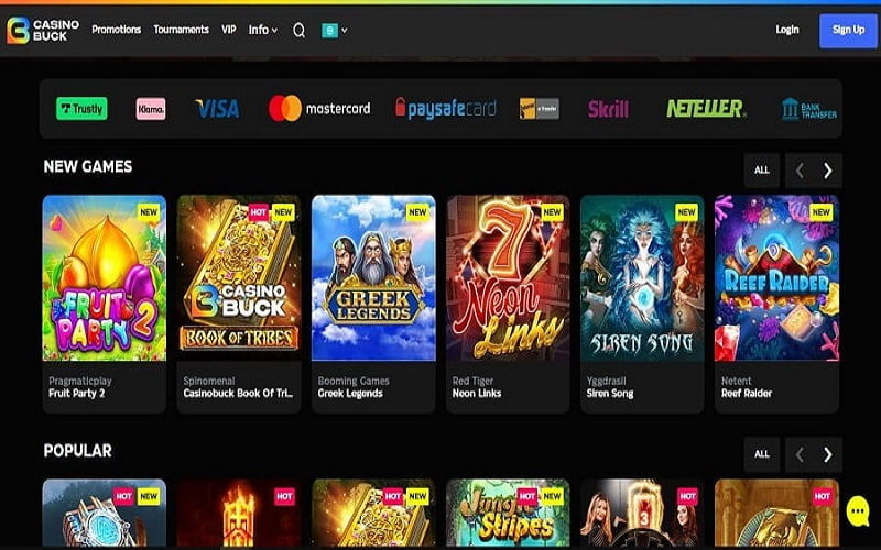 Casinobuck-homepage-view-of-online-slots-