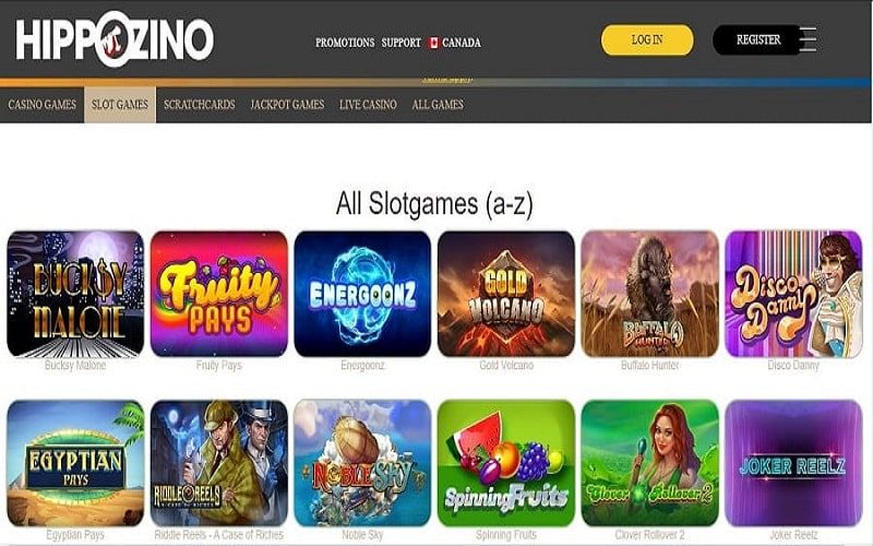 Hippozino casino slot games Canada