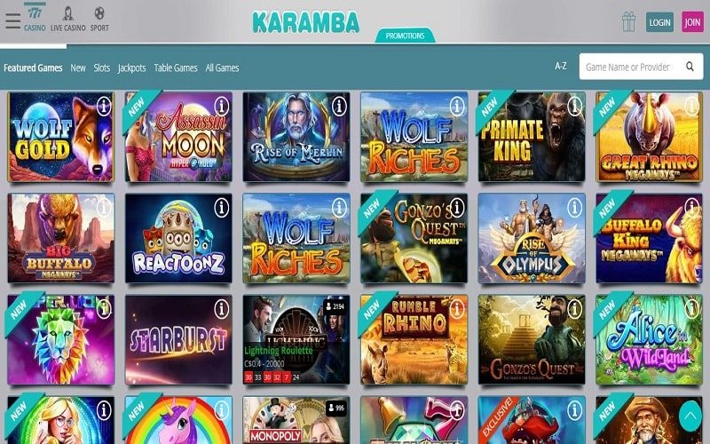 Casino games to play at Karamba Casino