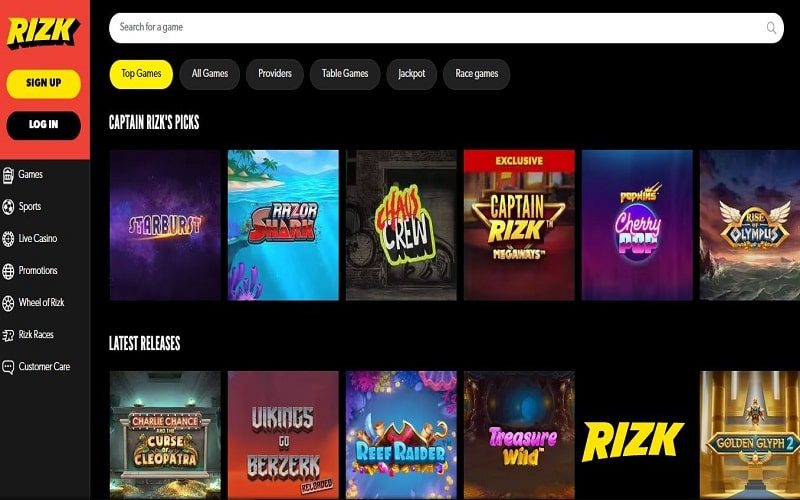 Top Games at Rizk Casino Canada