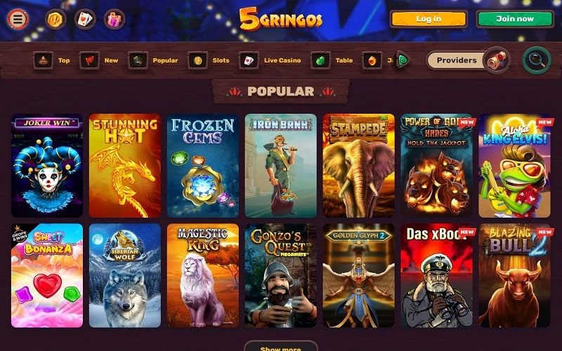 5Gringos Casino online slot games CA