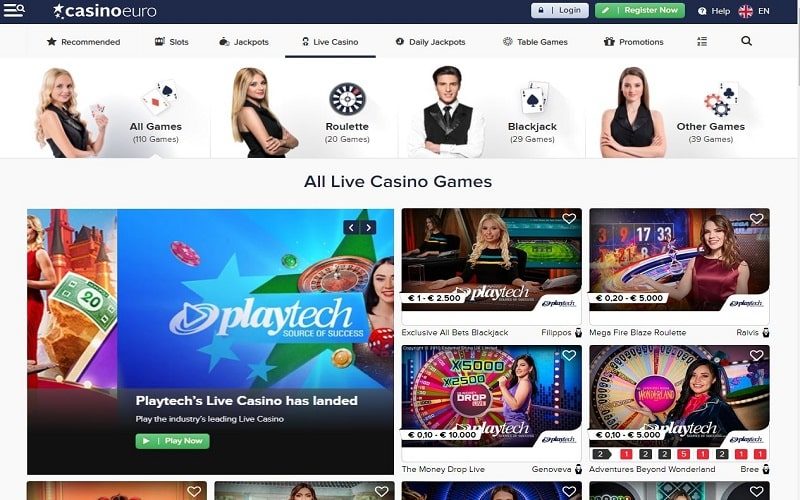 Casino Euro live casino games view Canada