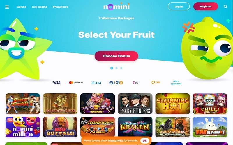 Slots to play at Nomini Casino Canada