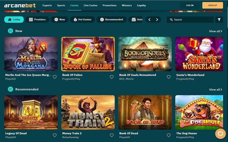 Arcanebet Casino New games online Canada