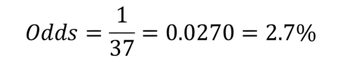 Roulette odds calculation